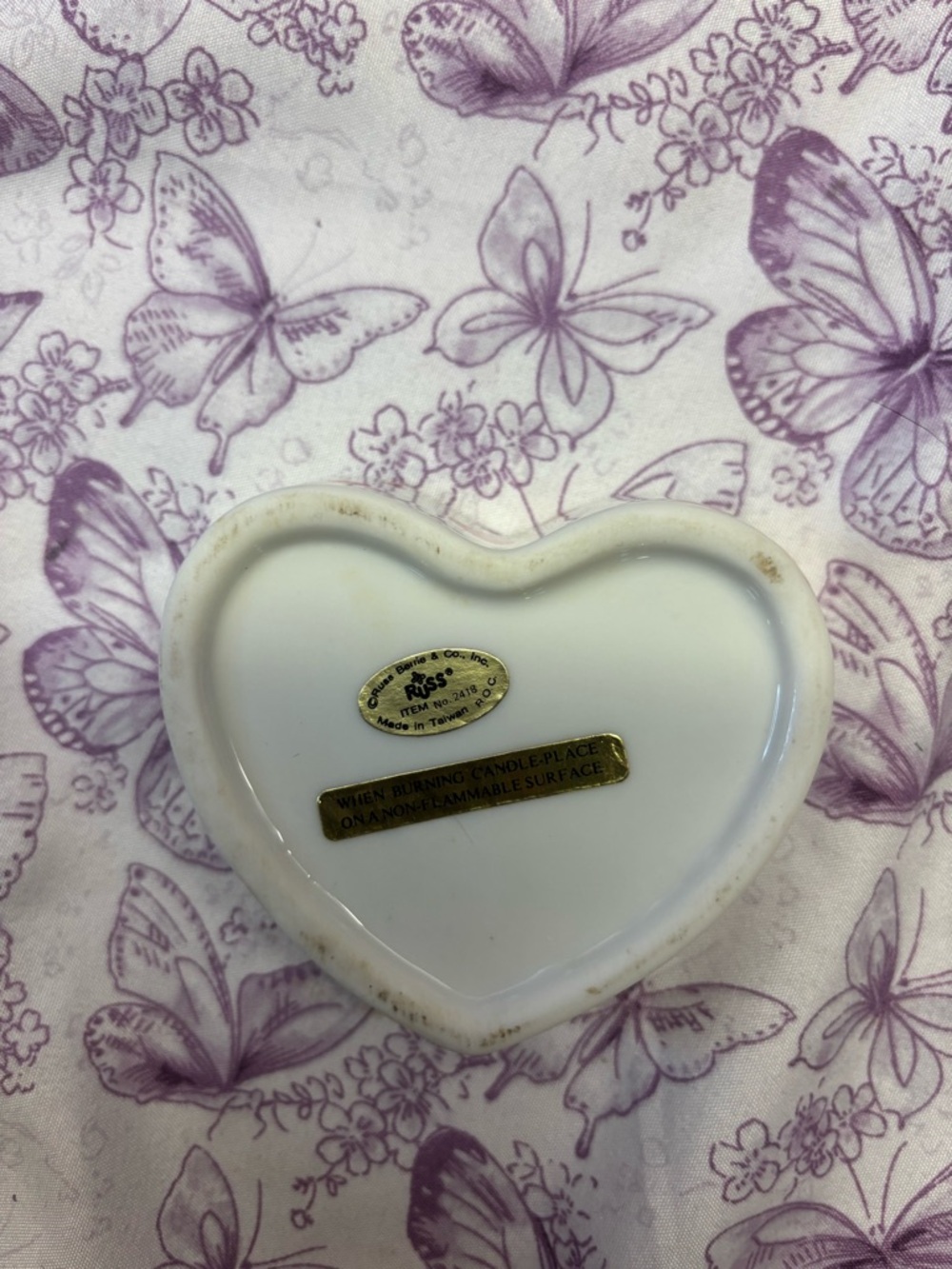 📍Russ Berrie Heart Candle with Top - Picture 3 of 3